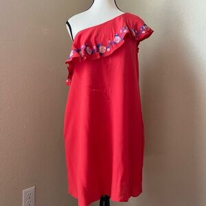 Honey Belle one shoulder red dress